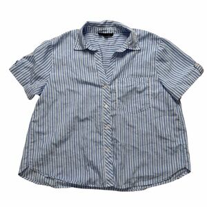 Jane and Delancey Blue and White Striped Button Down Shirt